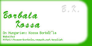 borbala kossa business card